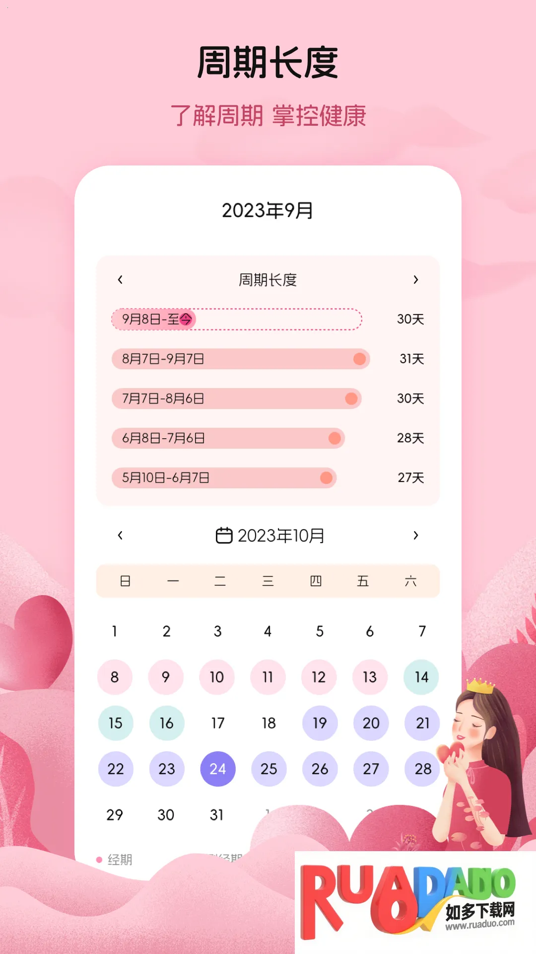 月经例假记录(经期管理应用) 月经例假记录(经期管理应用)